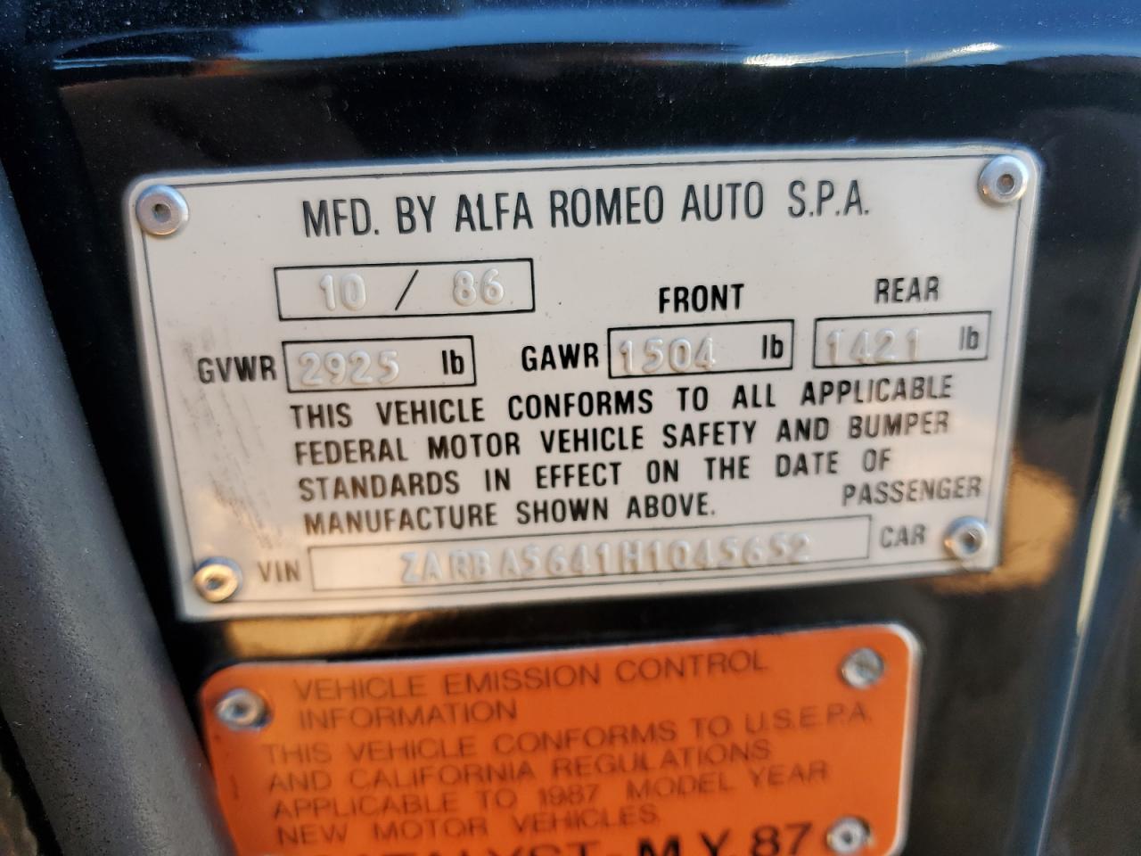 1987 ALFA ROMEO Spider