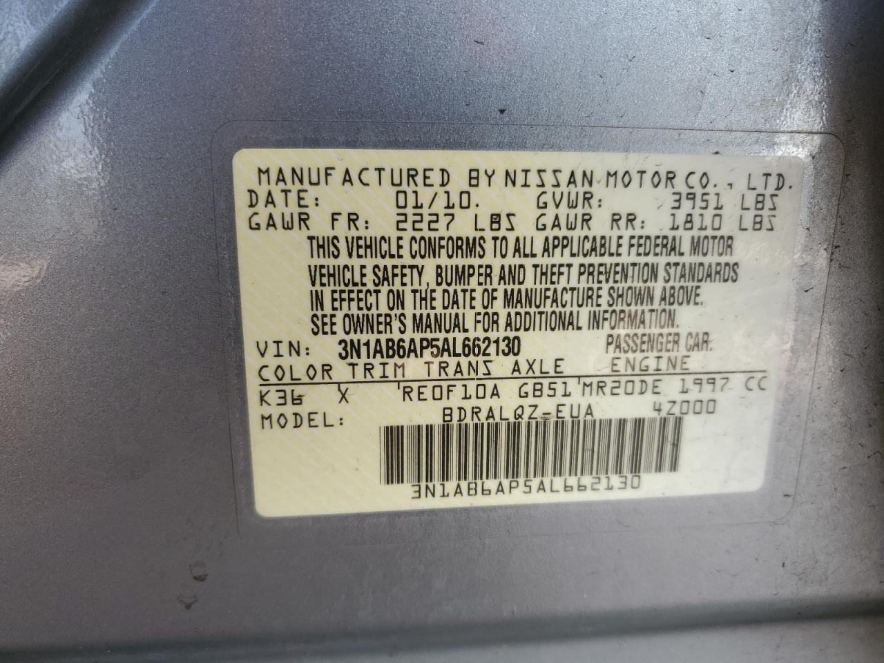 2010 NISSAN SENTRA