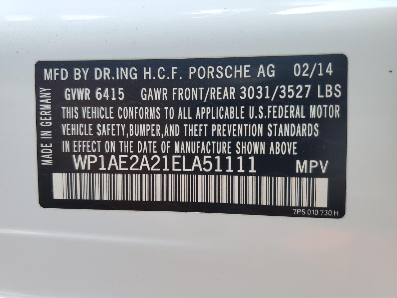2014 PORSCHE CAYENNE