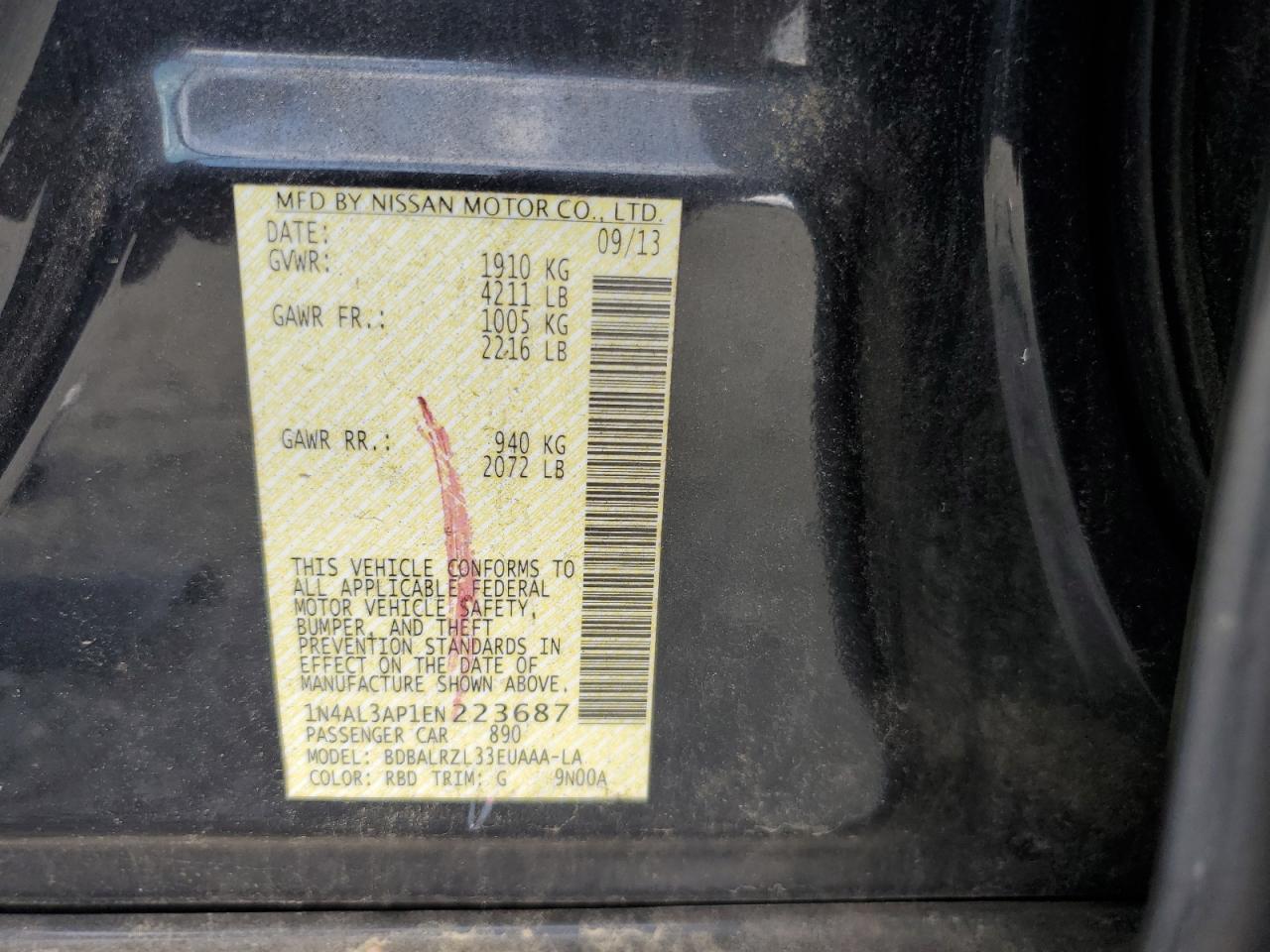 2014 NISSAN ALTIMA