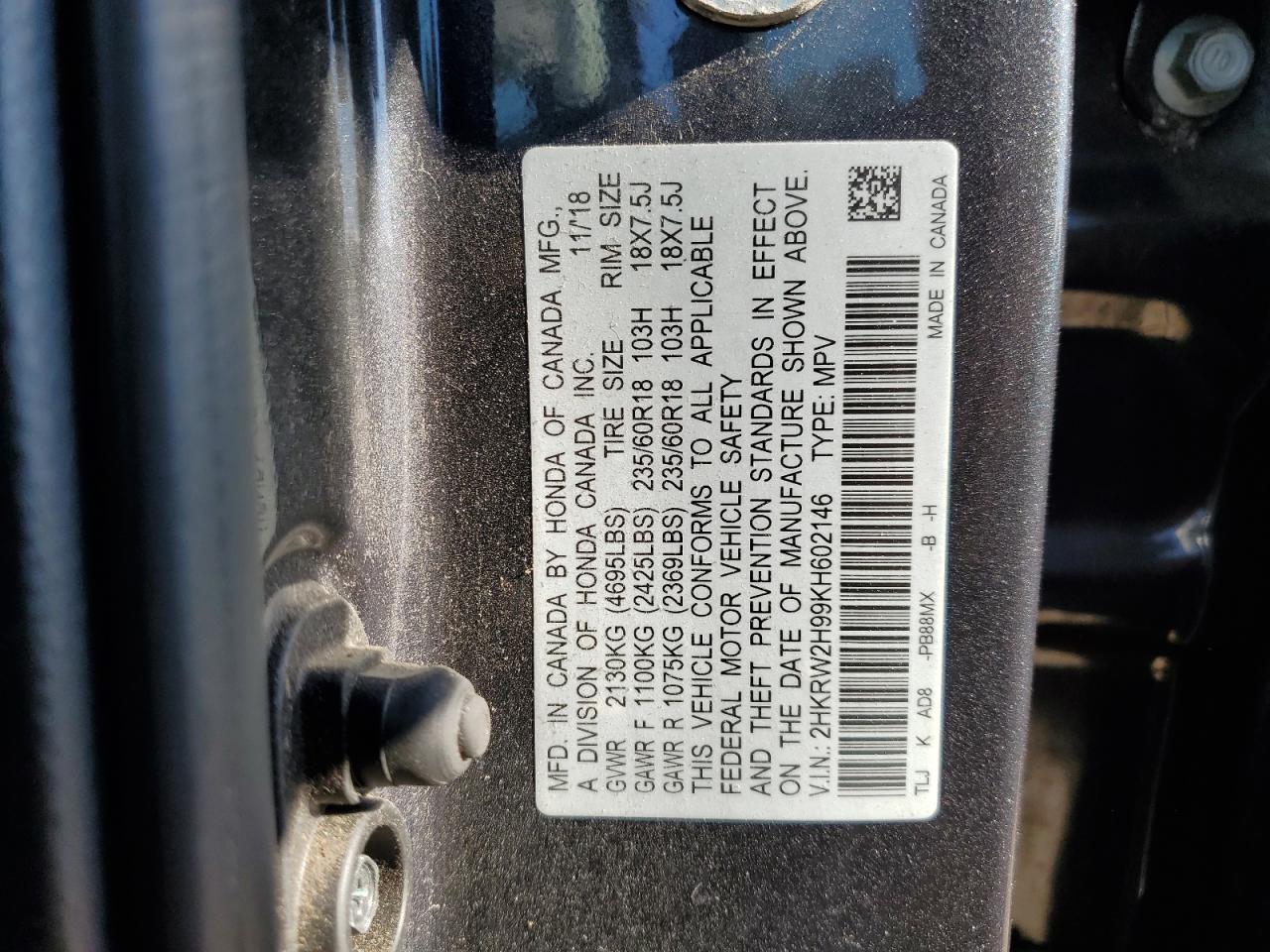 2019 HONDA CR-V
