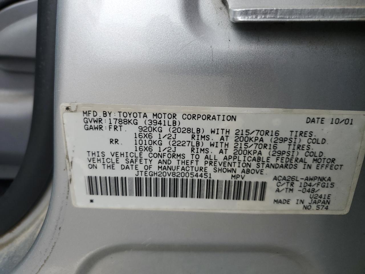 2002 TOYOTA RAV4