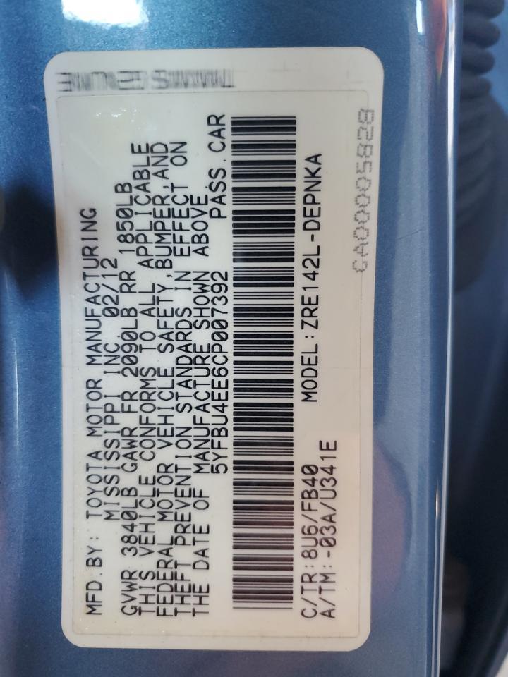 2012 TOYOTA COROLLA