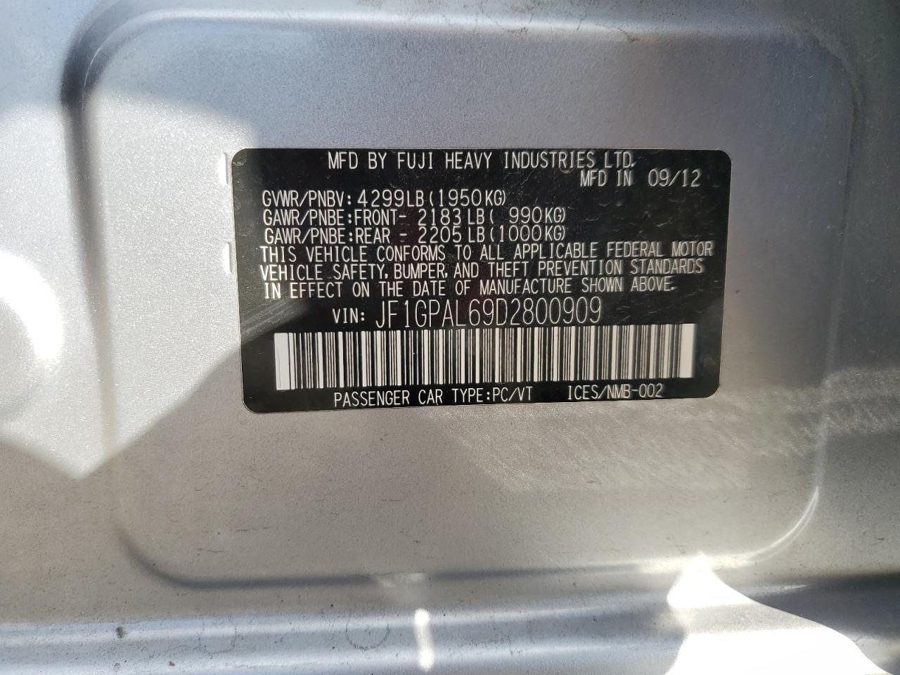 2013 SUBARU IMPREZA