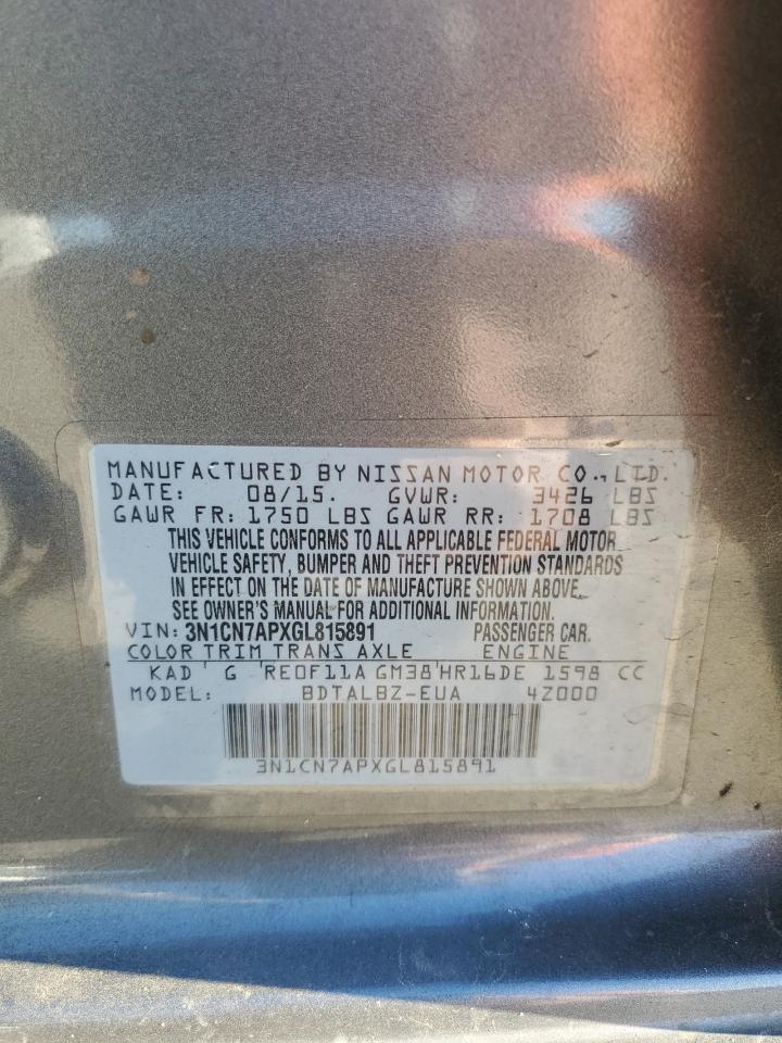 2016 NISSAN VERSA