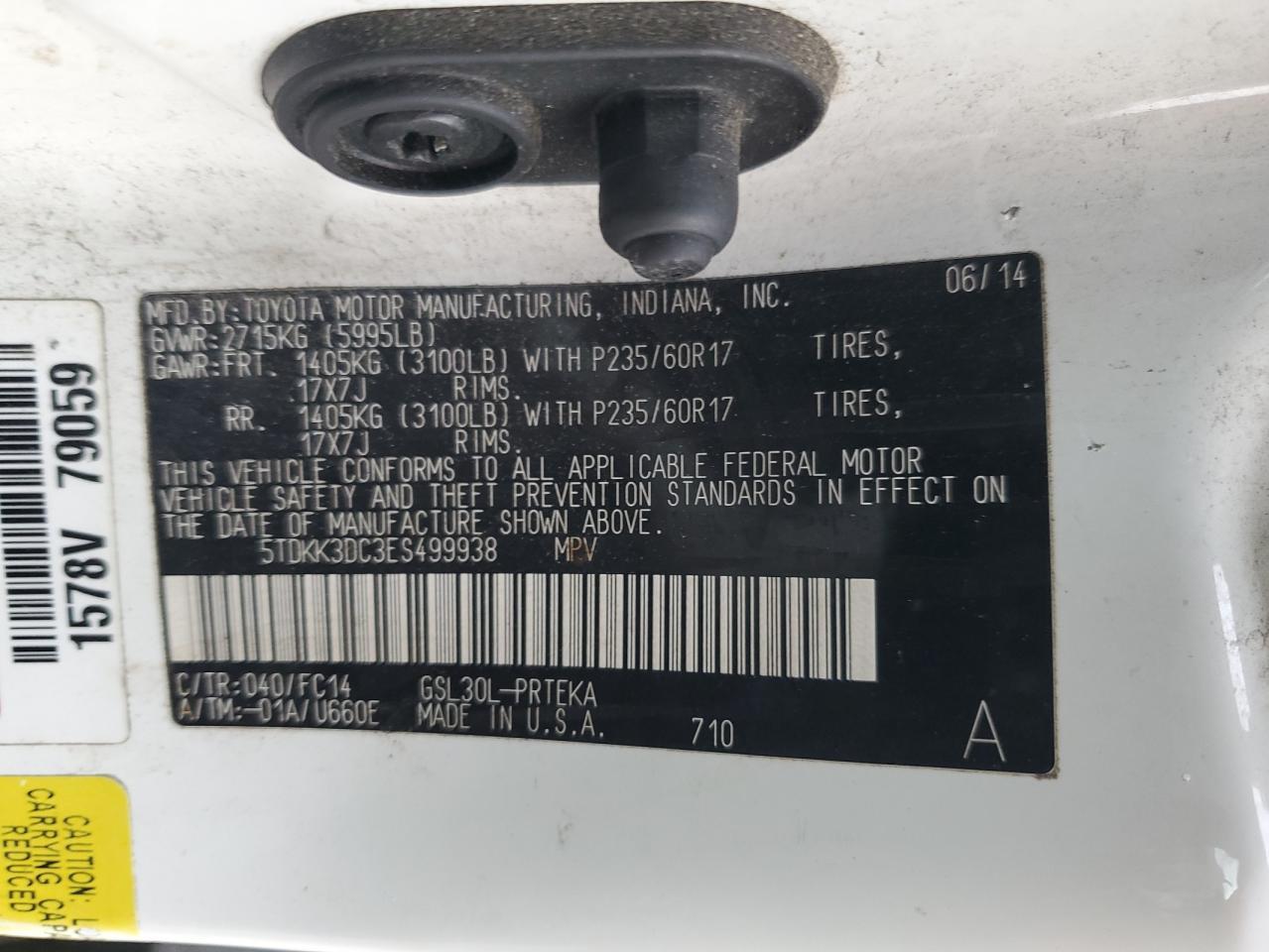 2014 TOYOTA SIENNA