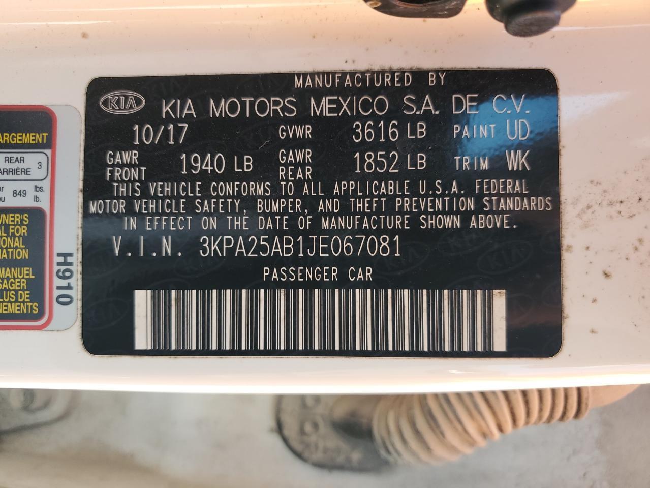 2018 KIA RIO
