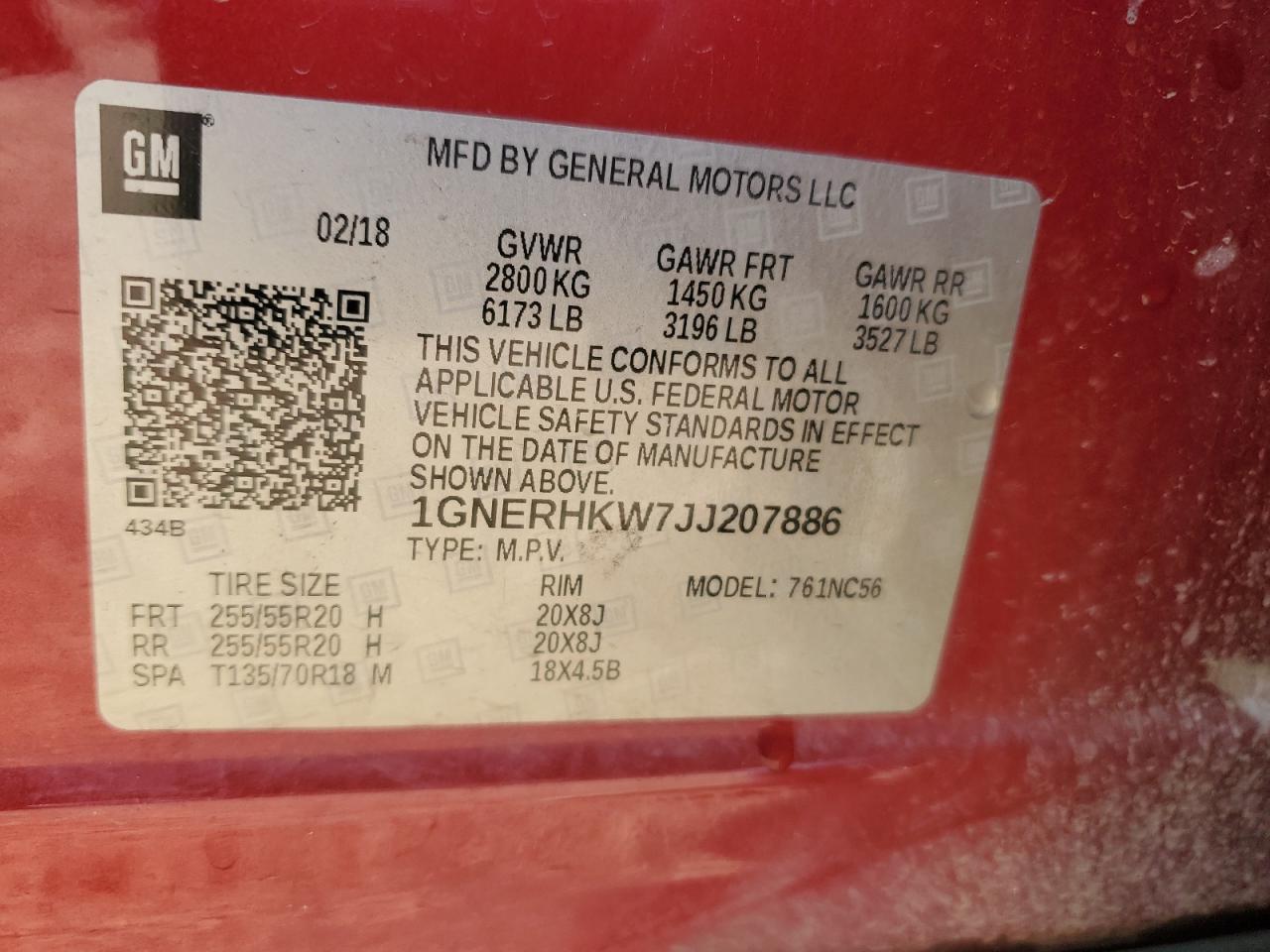 2018 CHEVROLET TRAVERSE