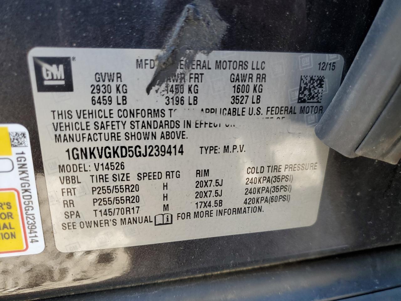 2016 CHEVROLET TRAVERSE