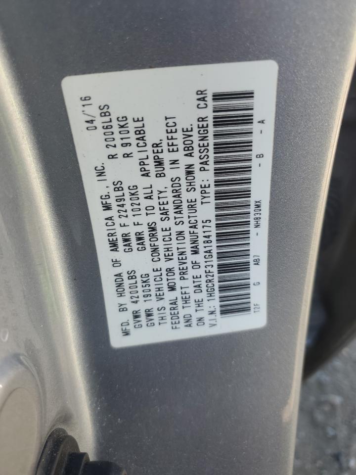 2016 HONDA ACCORD