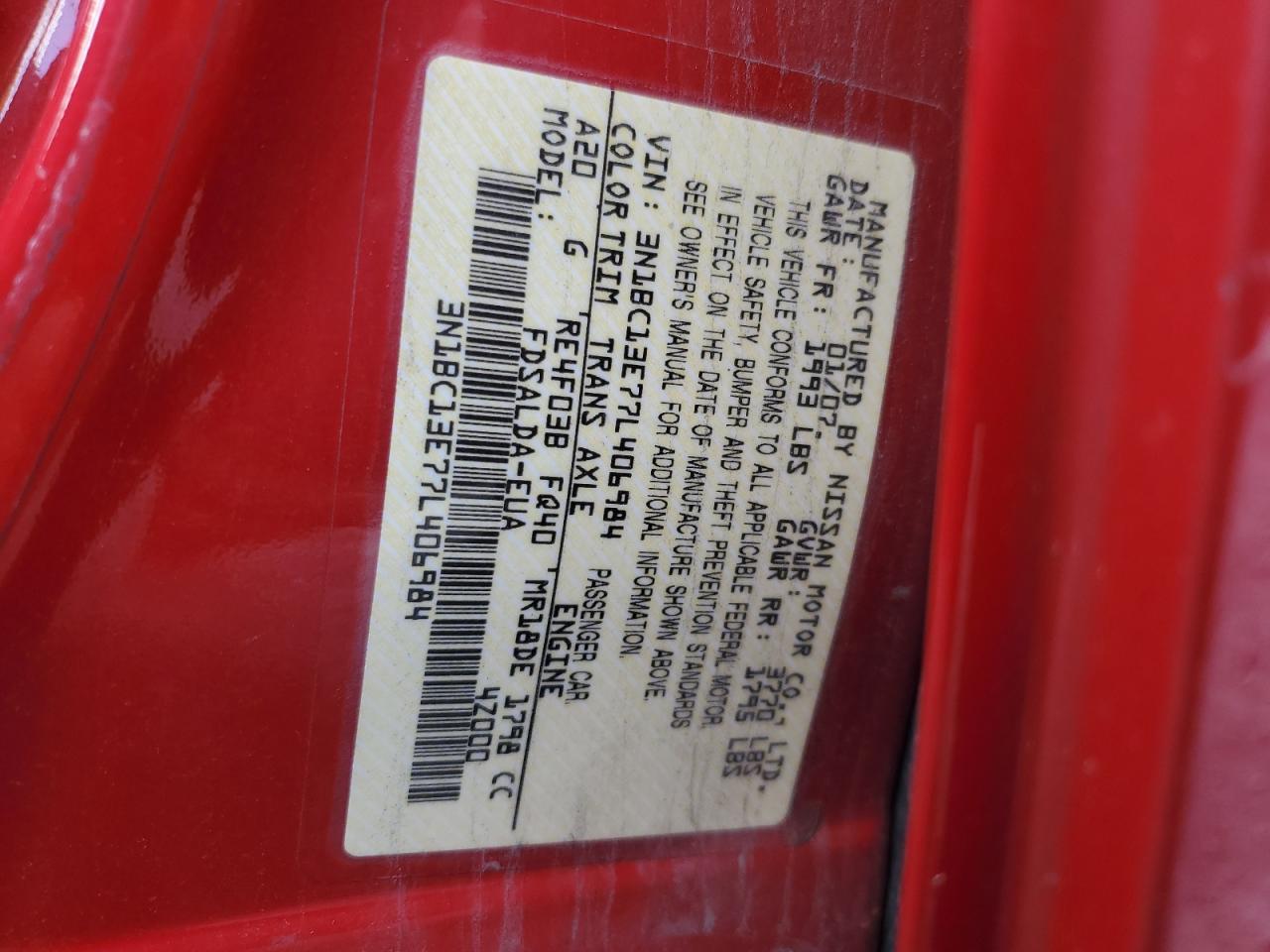 2007 NISSAN VERSA