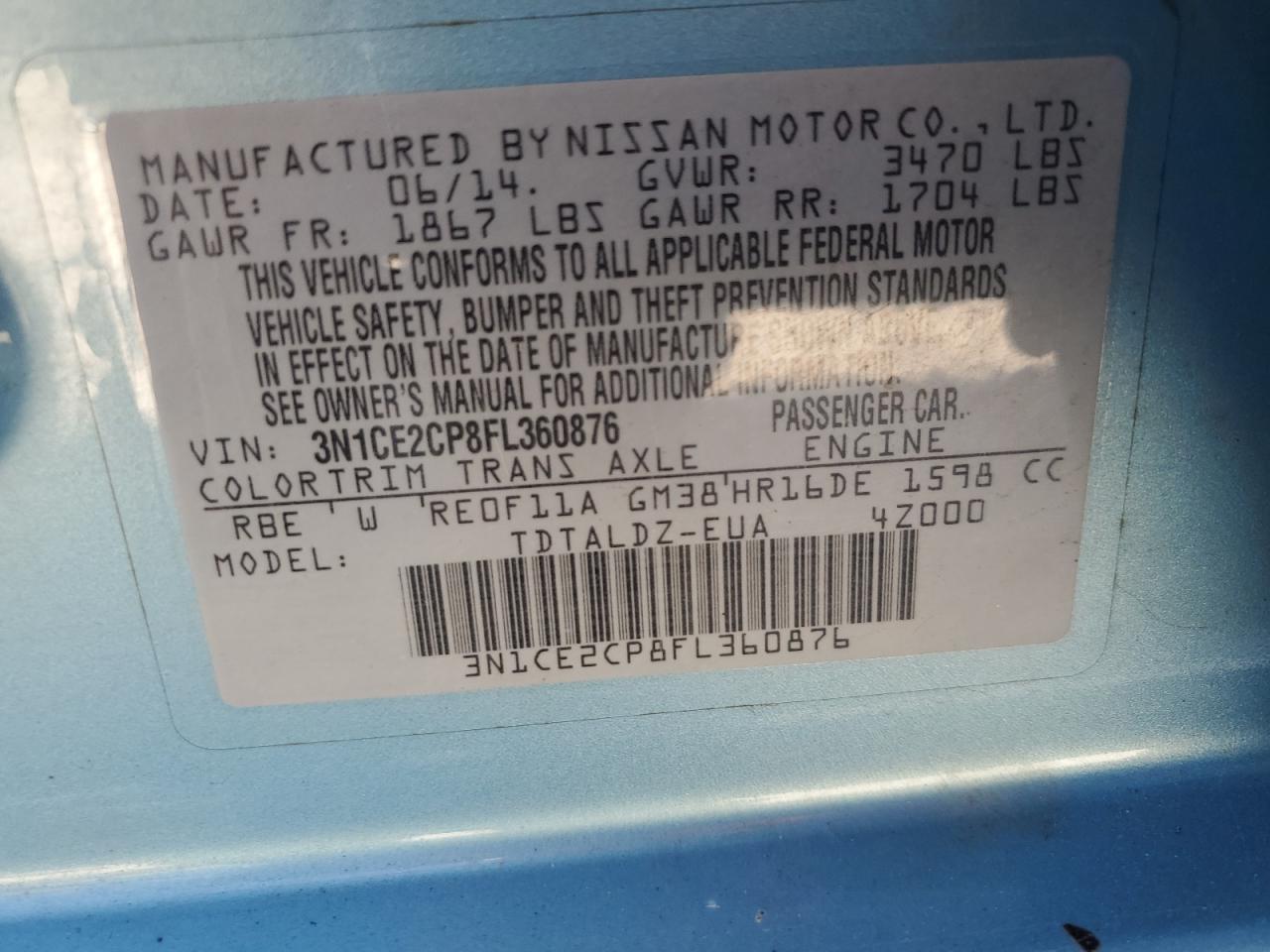 2015 NISSAN Versa Note