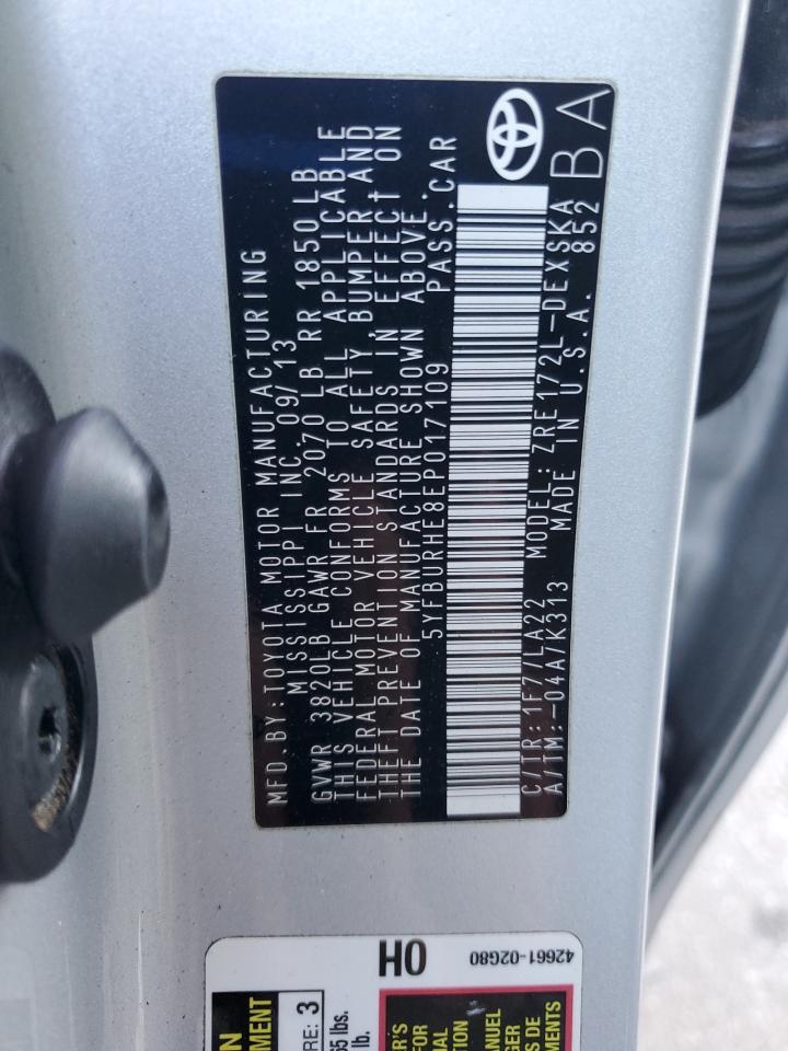 2014 TOYOTA COROLLA