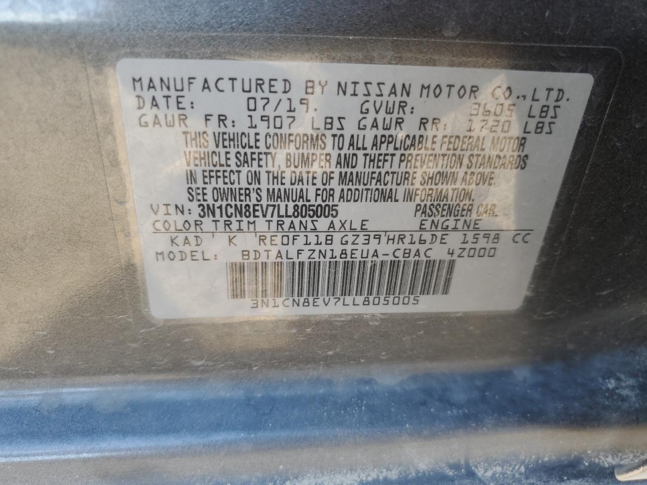 2020 NISSAN VERSA