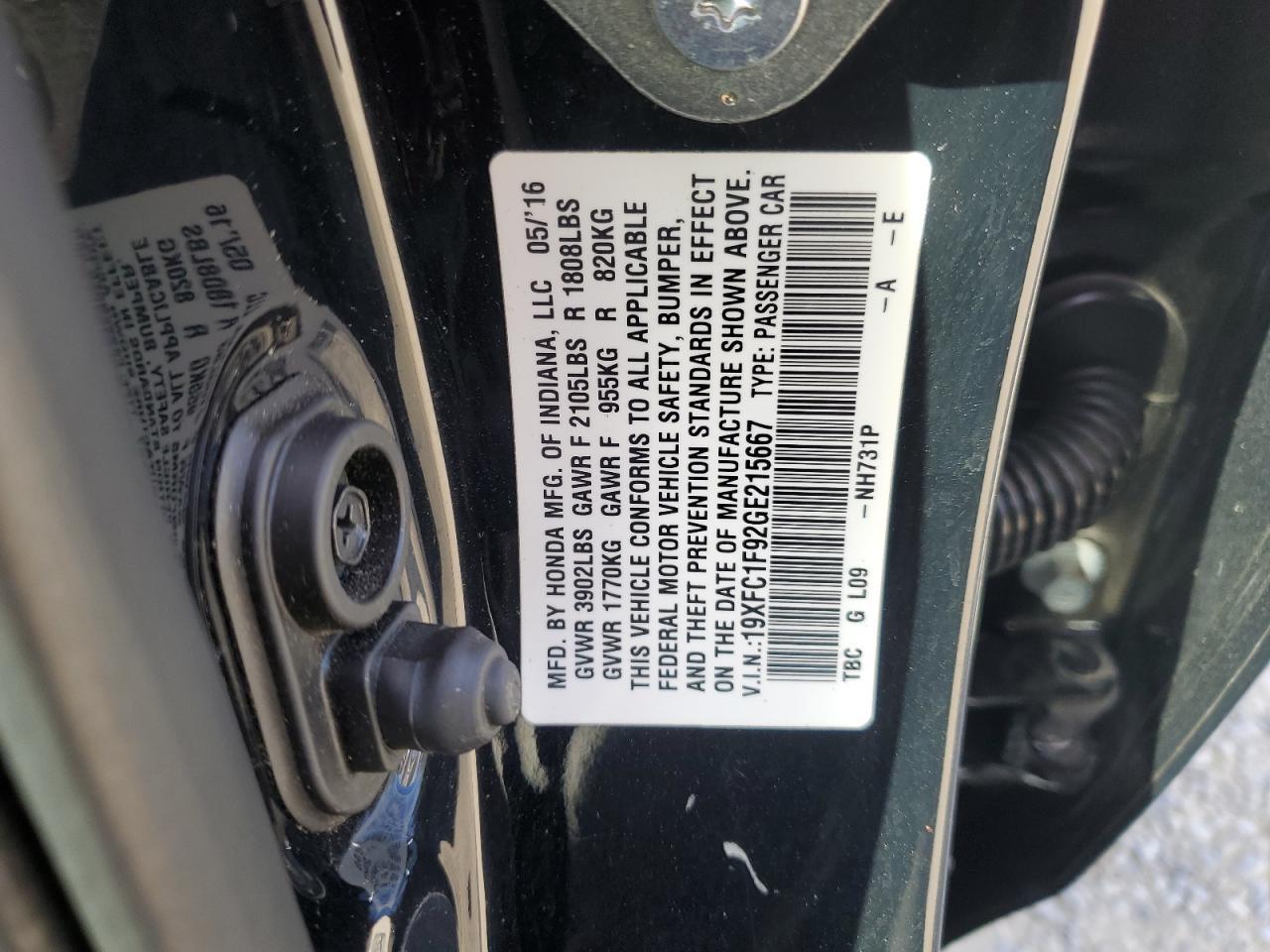 2016 HONDA CIVIC