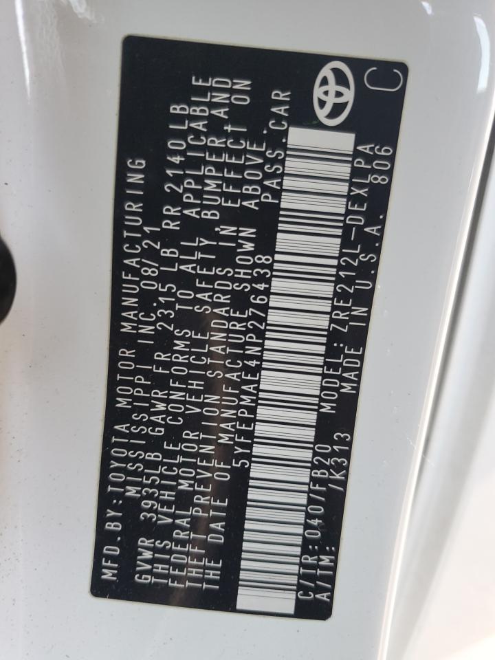 2022 TOYOTA COROLLA