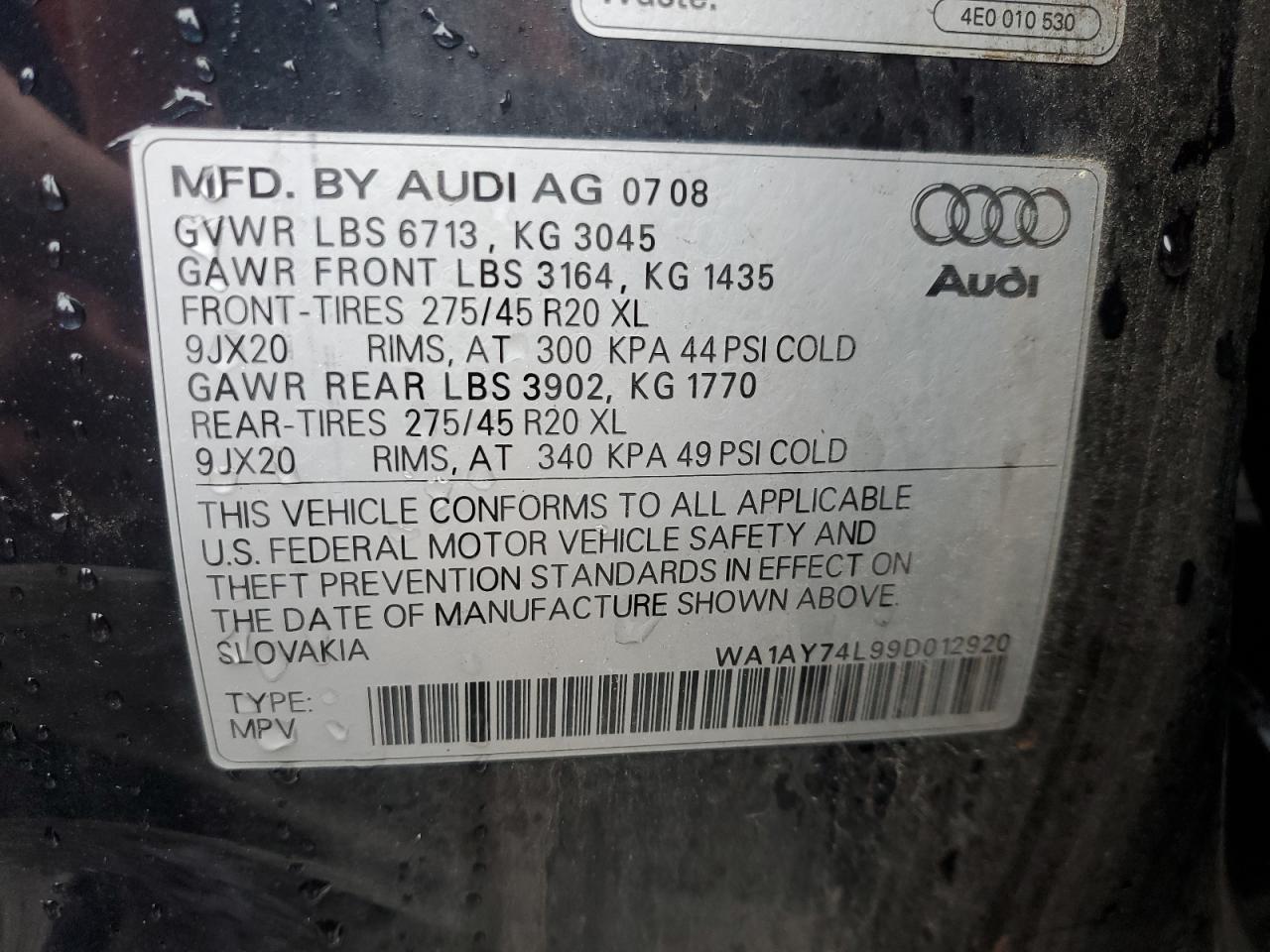 2009 AUDI Q7
