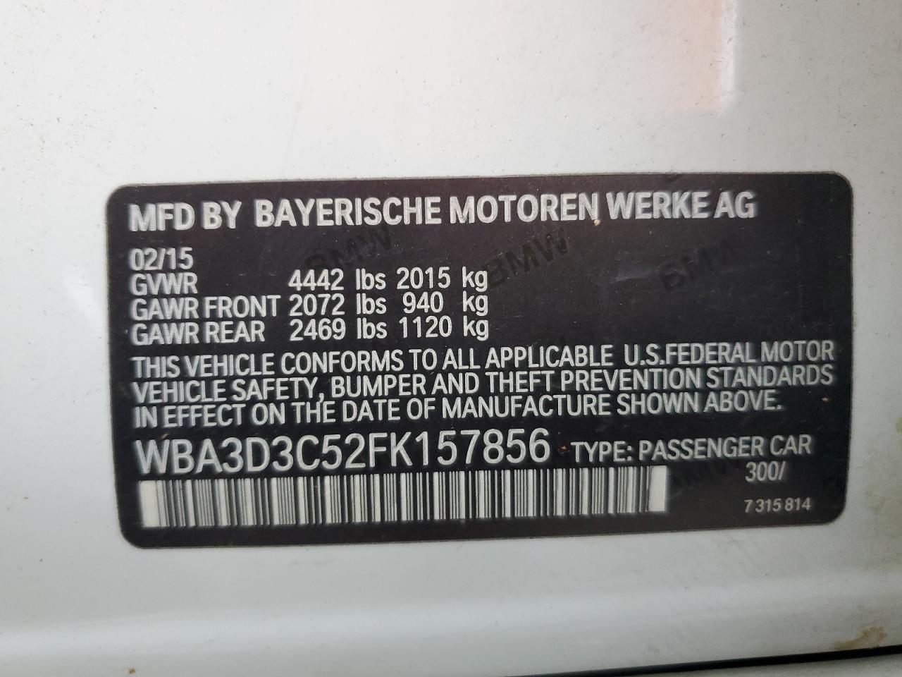 2015 BMW 3 SERIES