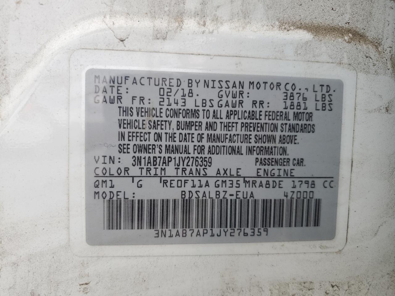 2018 NISSAN SENTRA