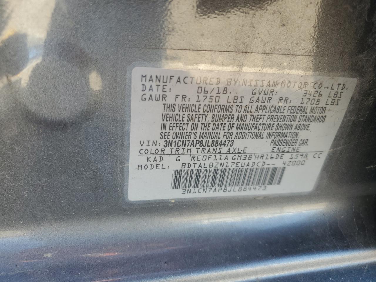 2018 NISSAN VERSA