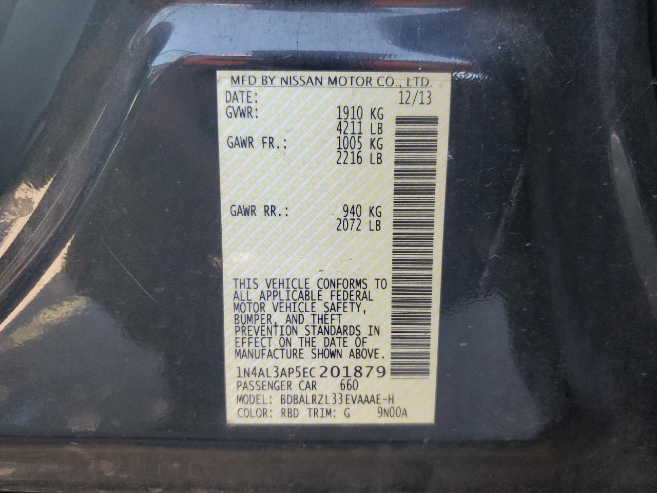2014 NISSAN ALTIMA