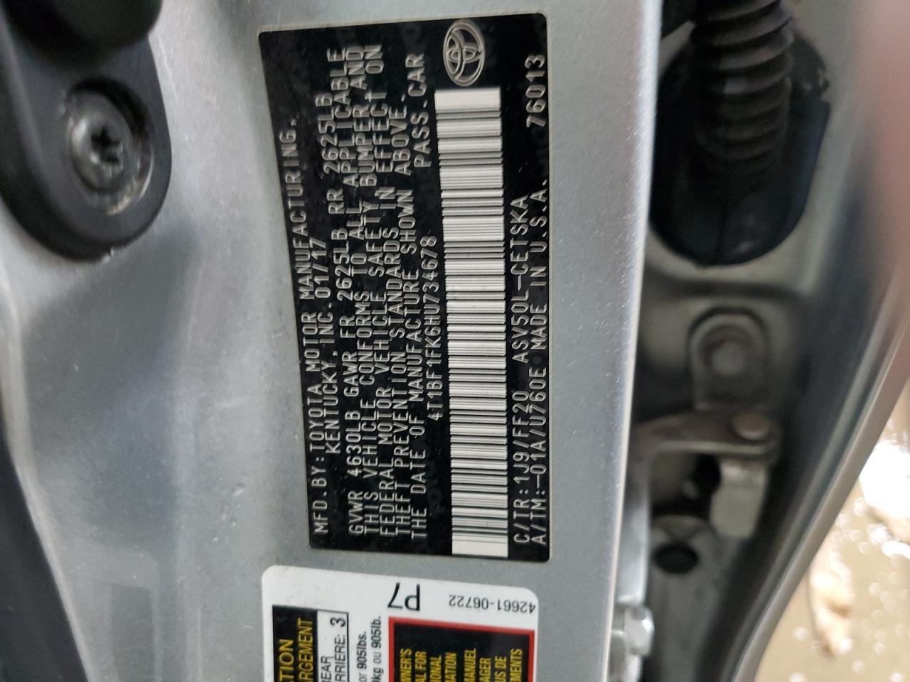 2017 TOYOTA CAMRY