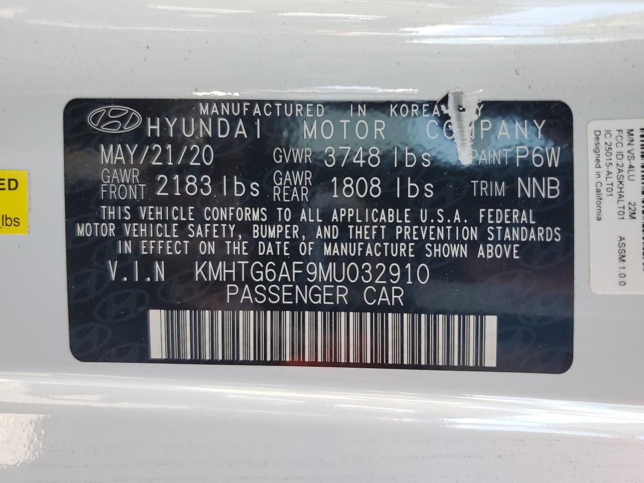 2021 HYUNDAI VELOSTER
