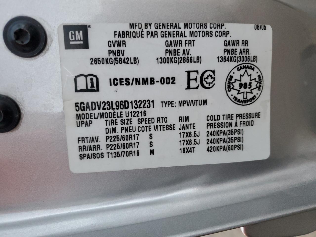 2006 BUICK Terraza