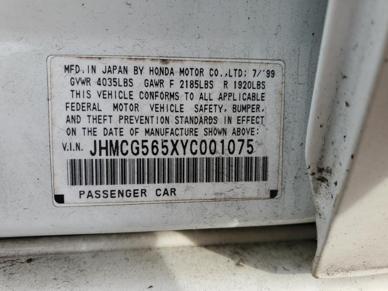 2000 HONDA ACCORD
