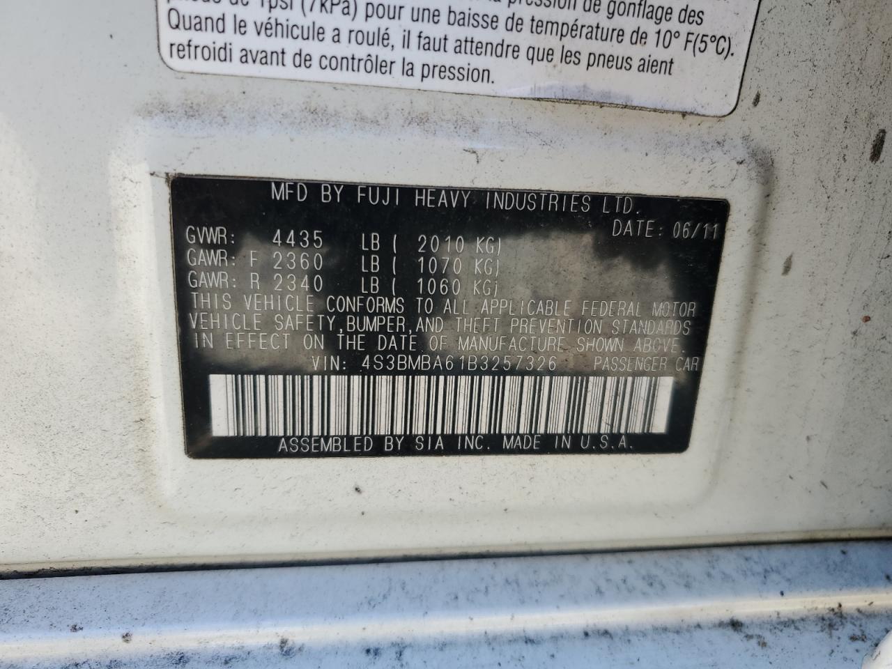 2011 SUBARU Legacy