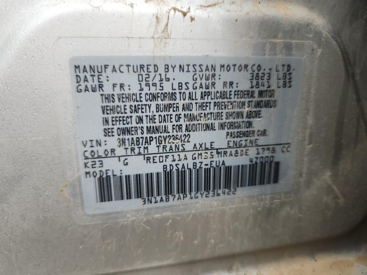 2016 NISSAN SENTRA