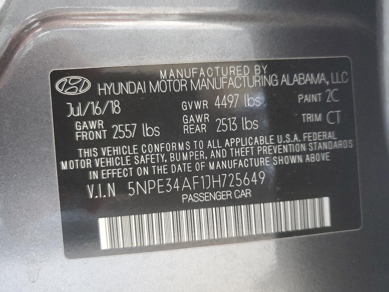 2018 HYUNDAI SONATA