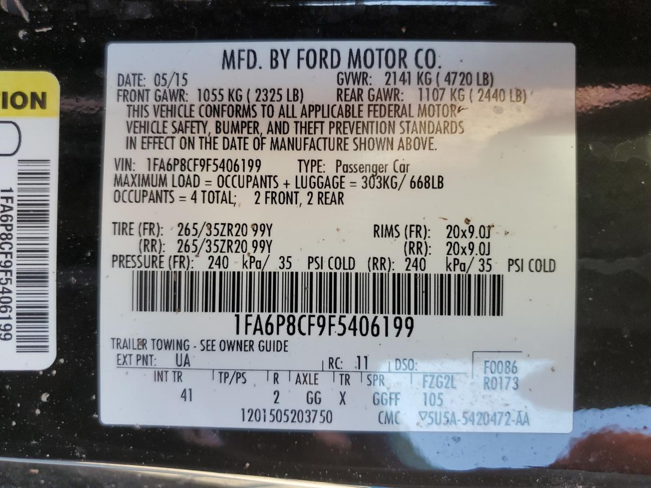 2015 FORD MUSTANG