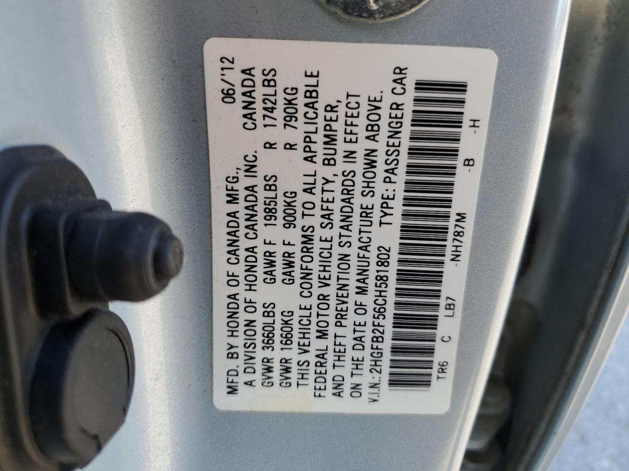 2012 HONDA CIVIC