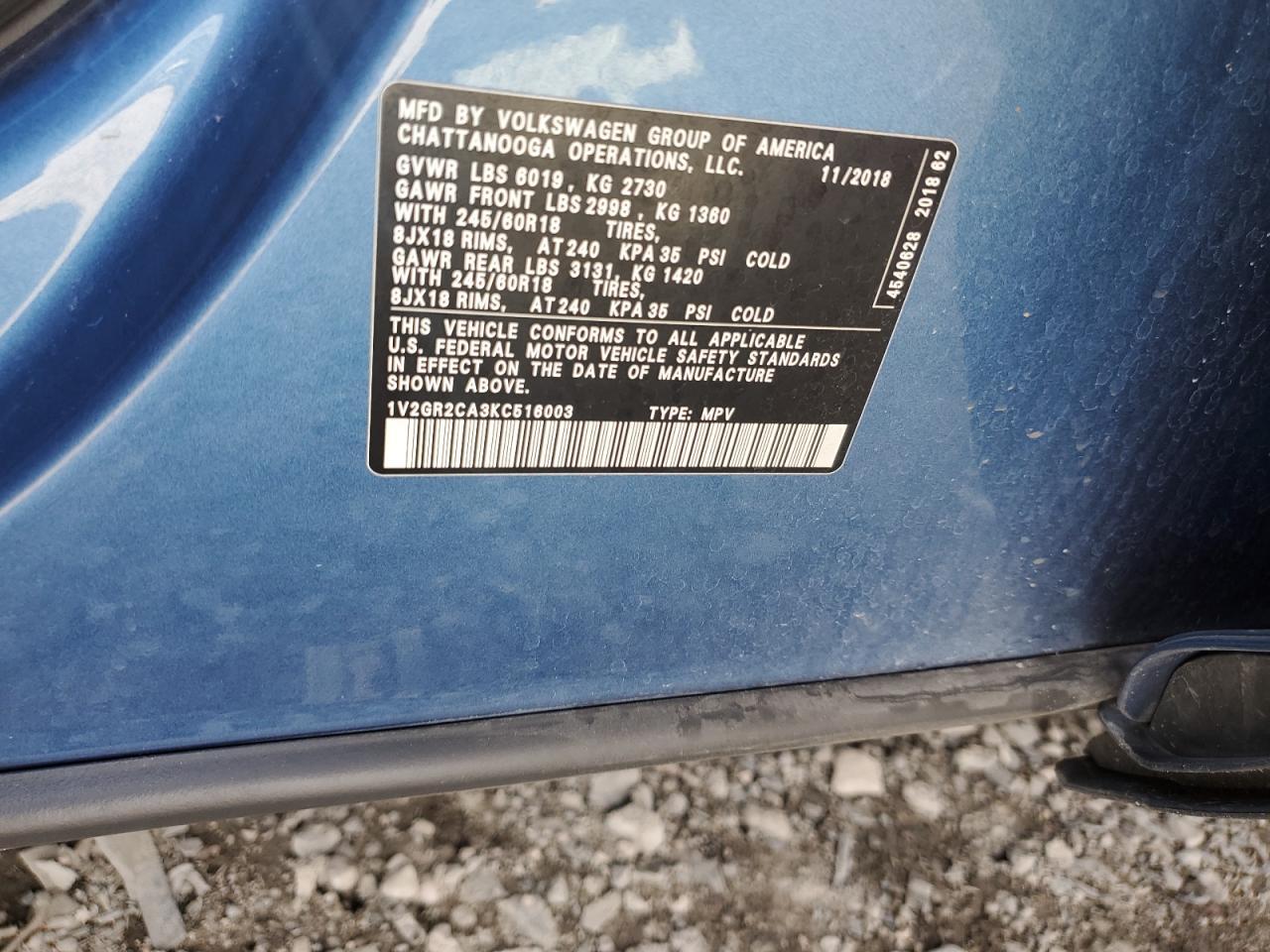 2019 VOLKSWAGEN ATLAS