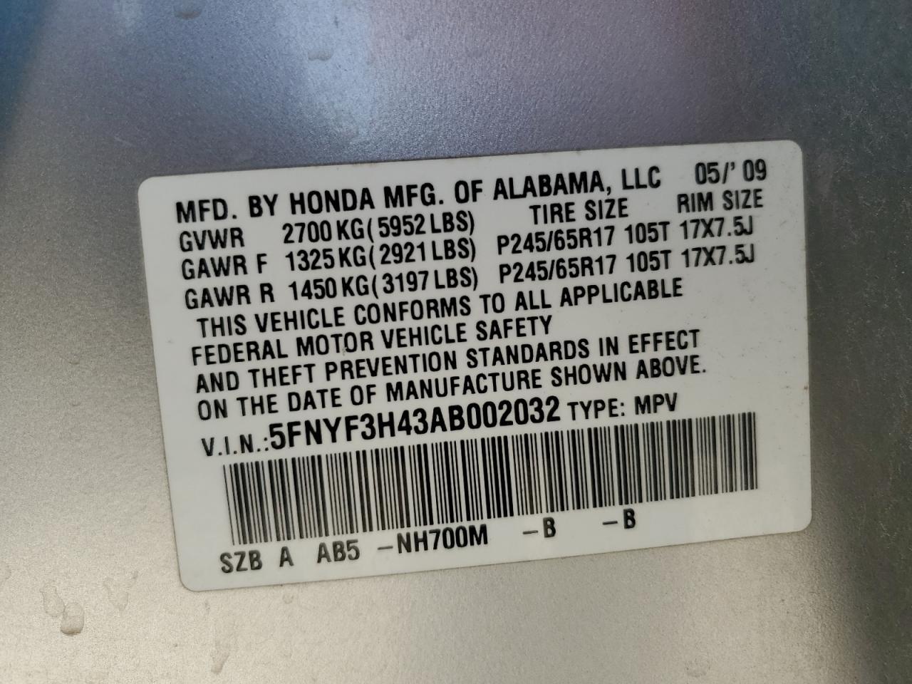 2010 HONDA PILOT