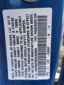 2012 HONDA CIVIC
