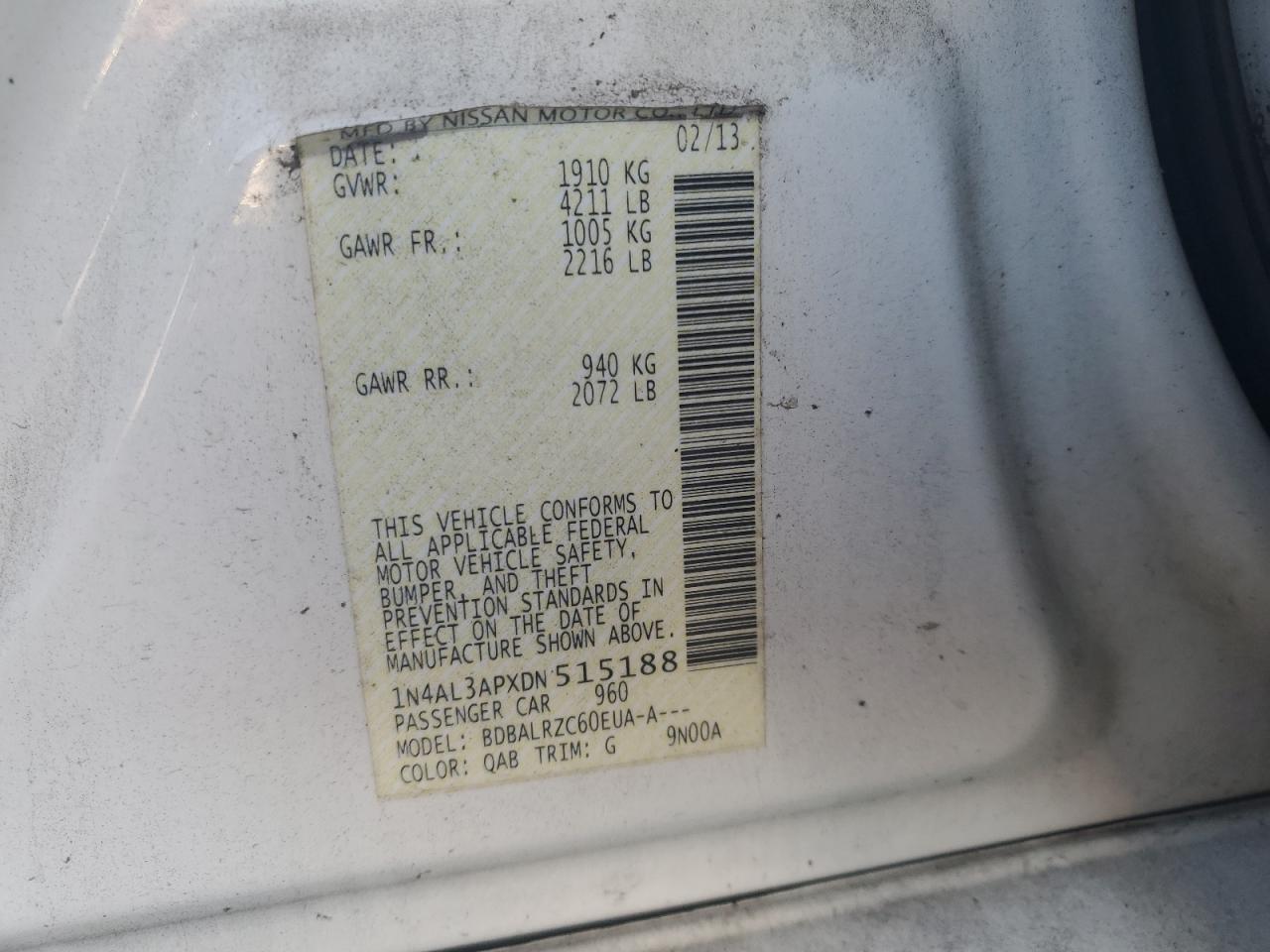 2013 NISSAN ALTIMA