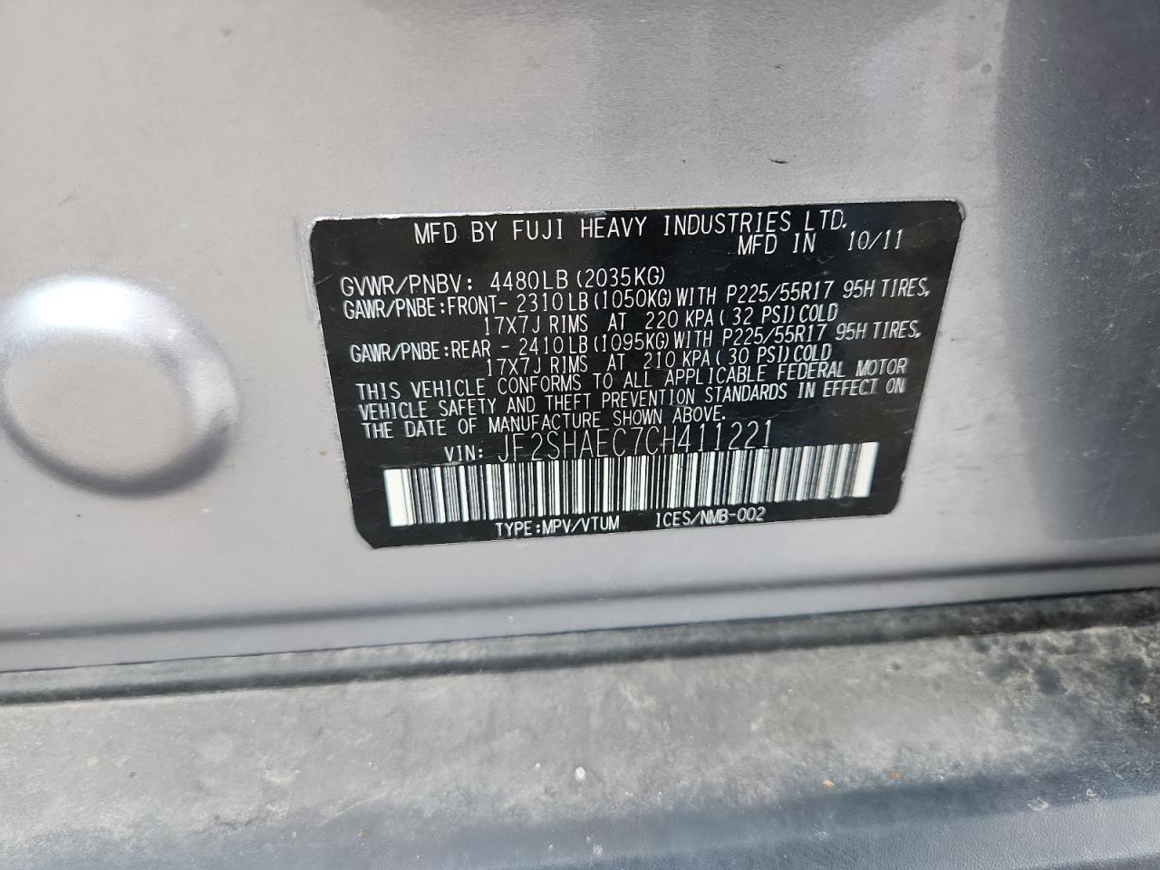 2012 SUBARU FORESTER