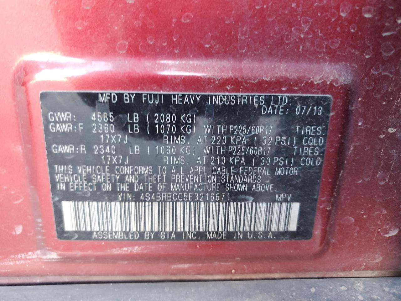 2014 SUBARU Outback