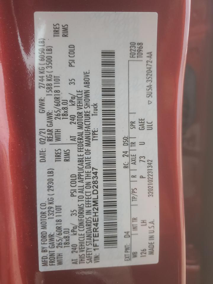 2021 FORD RANGER