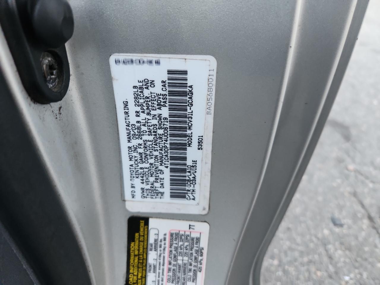 2004 TOYOTA CAMRY