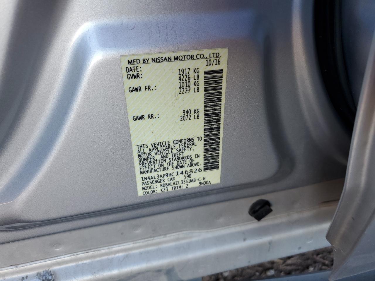2017 NISSAN ALTIMA