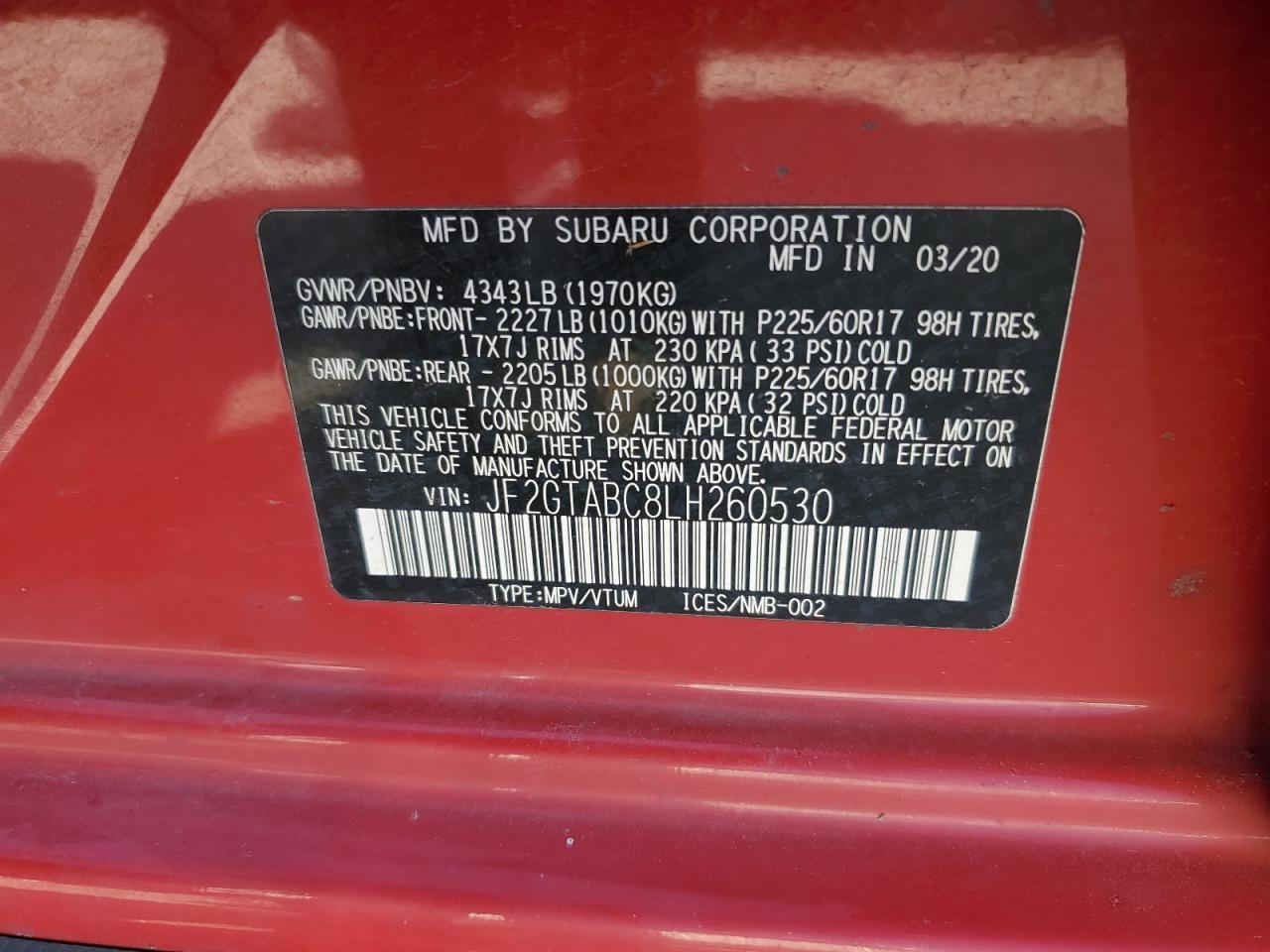 2020 SUBARU Crosstrek