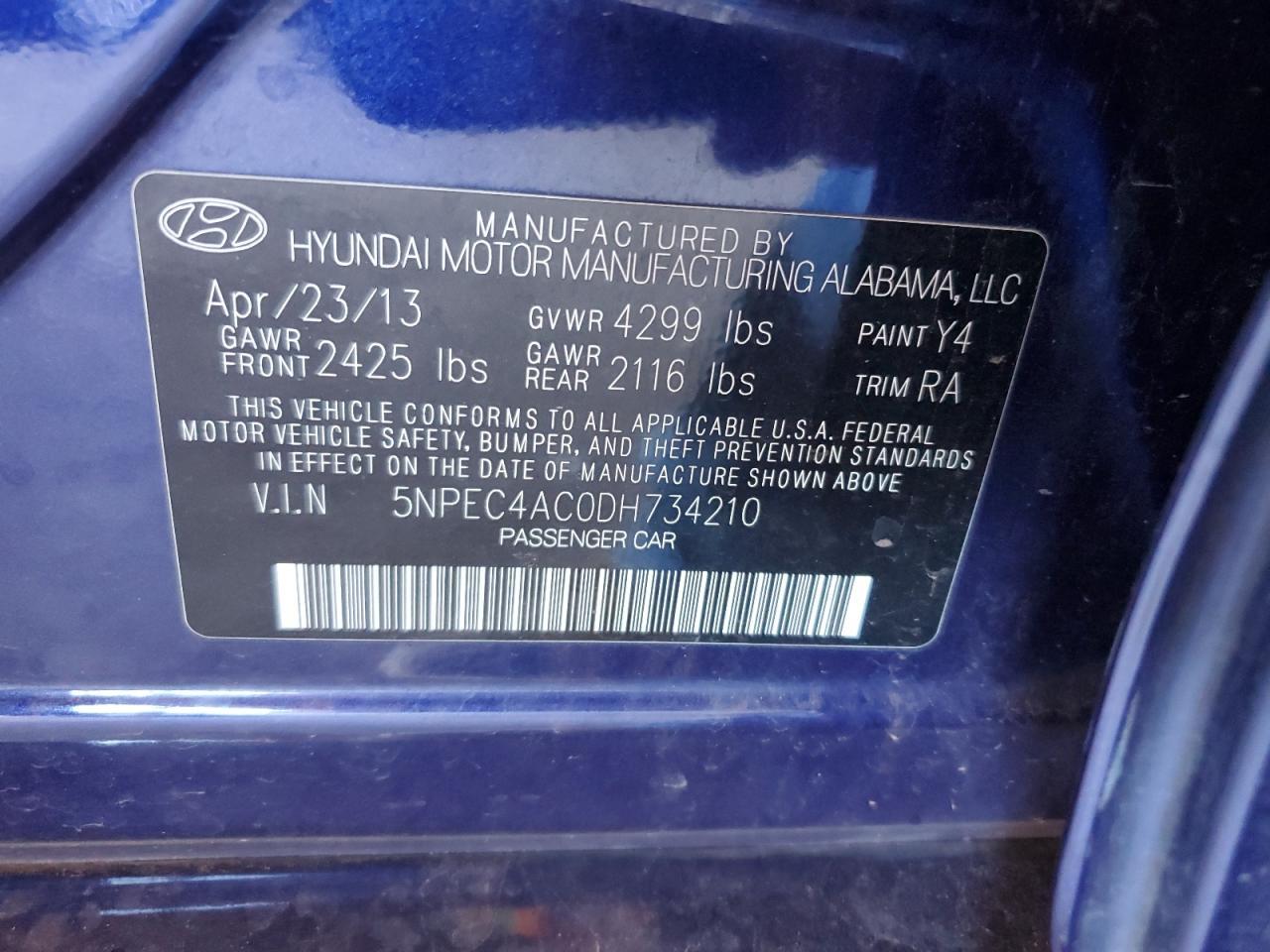 2013 HYUNDAI SONATA