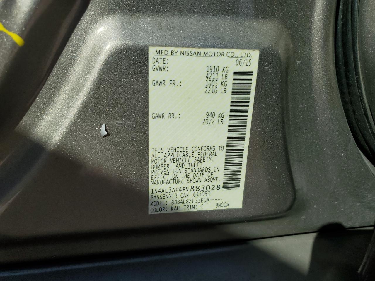 2015 NISSAN ALTIMA