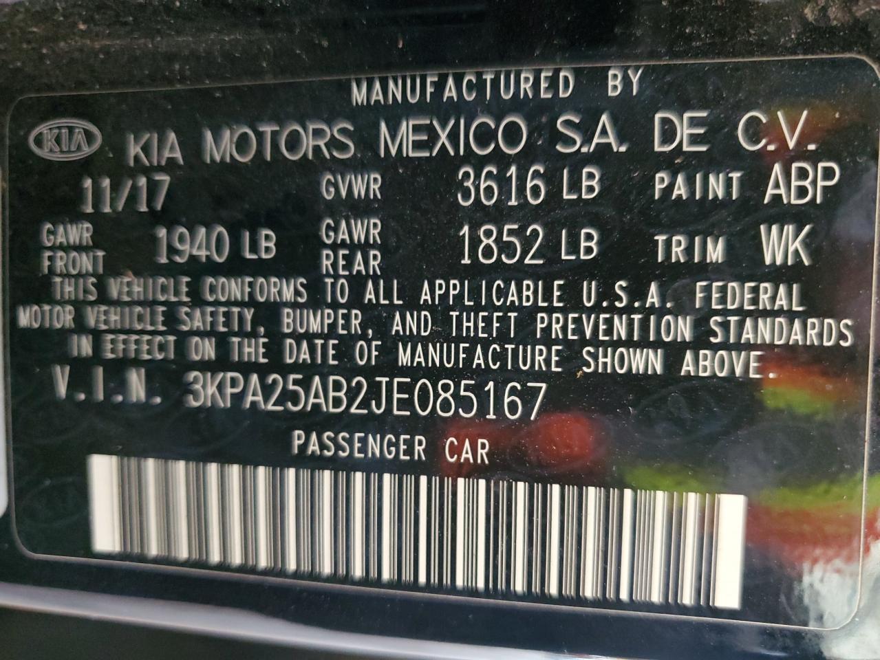 2018 KIA RIO