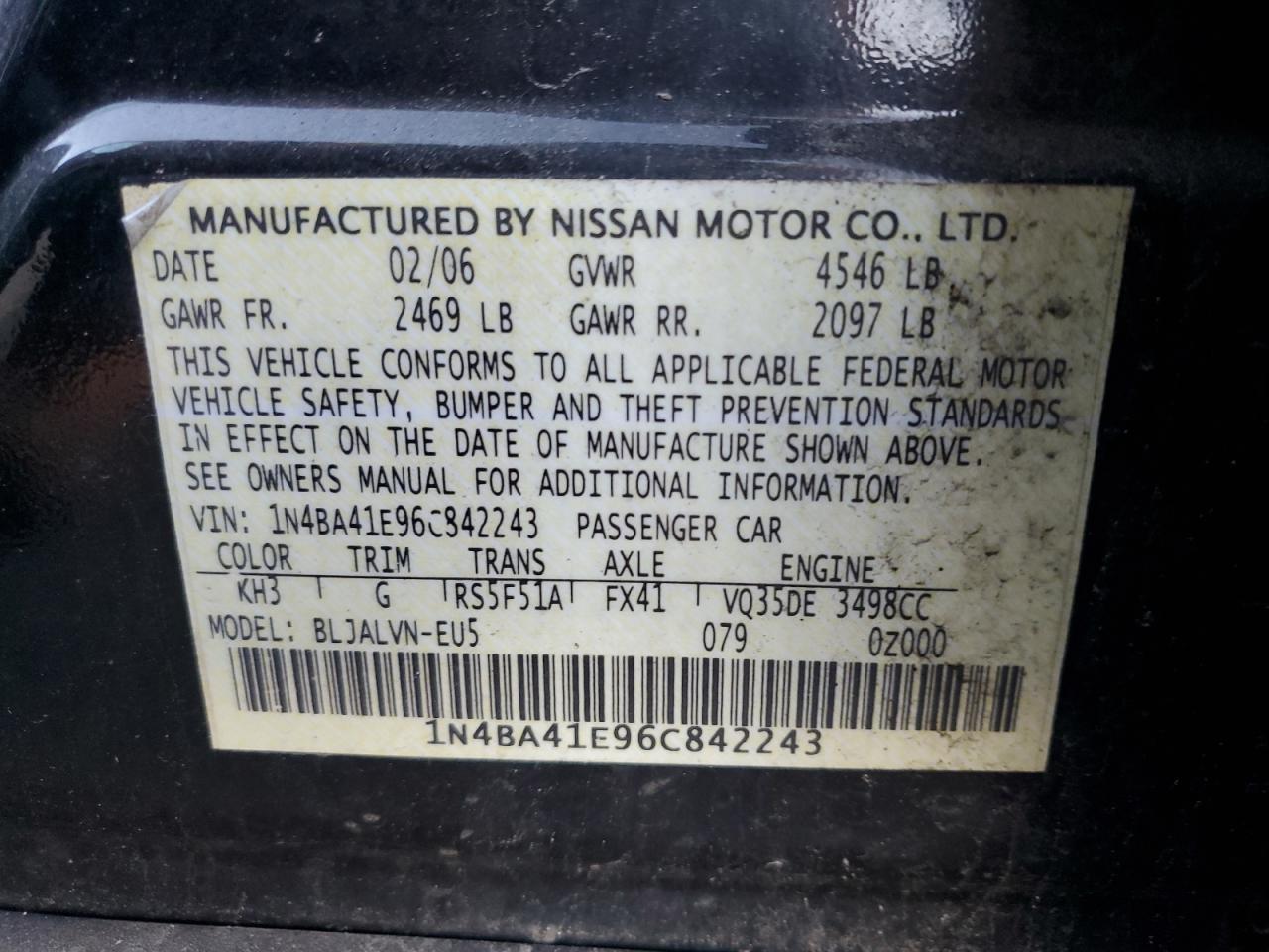 2006 NISSAN Maxima