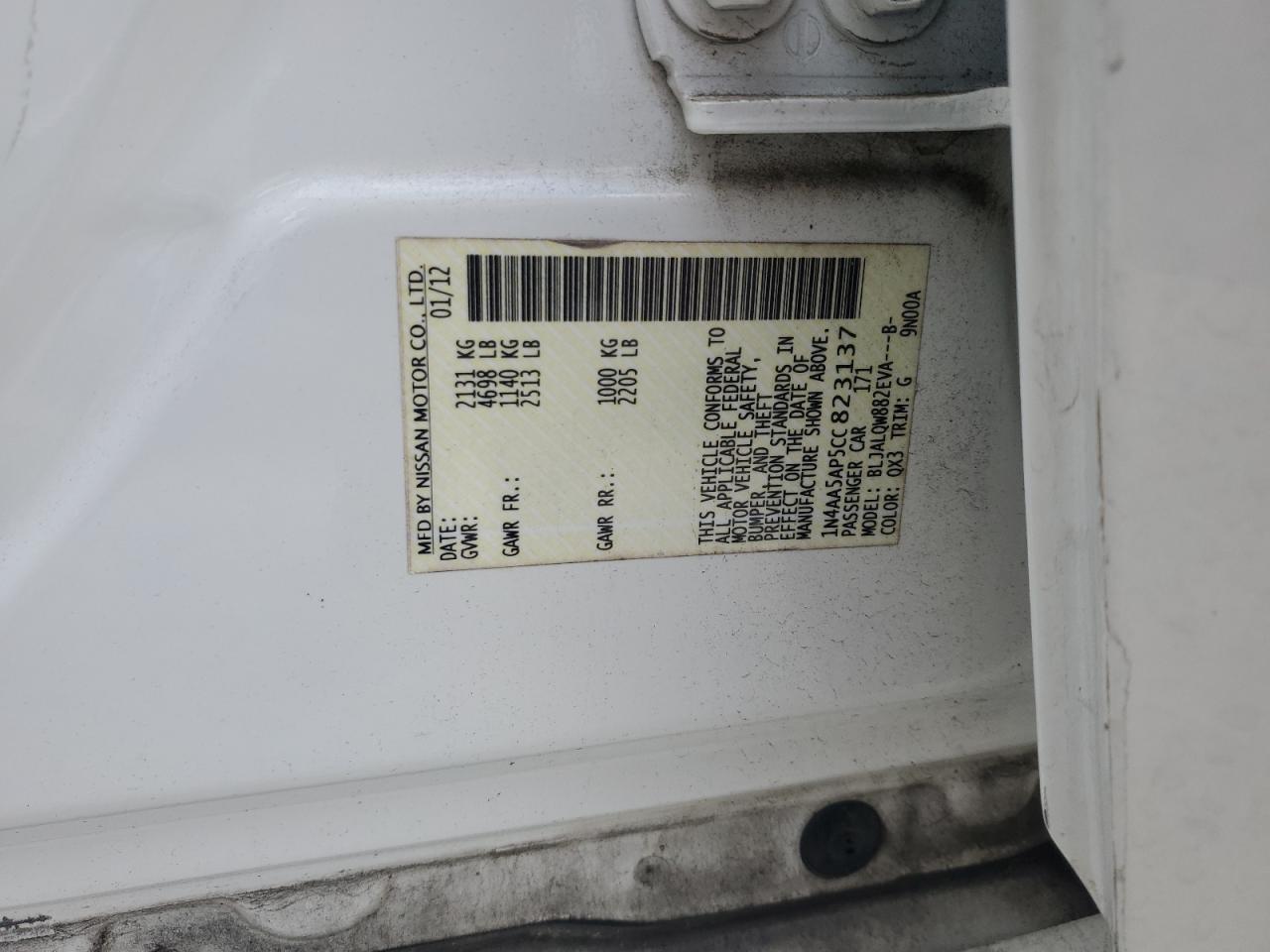 2012 NISSAN Maxima