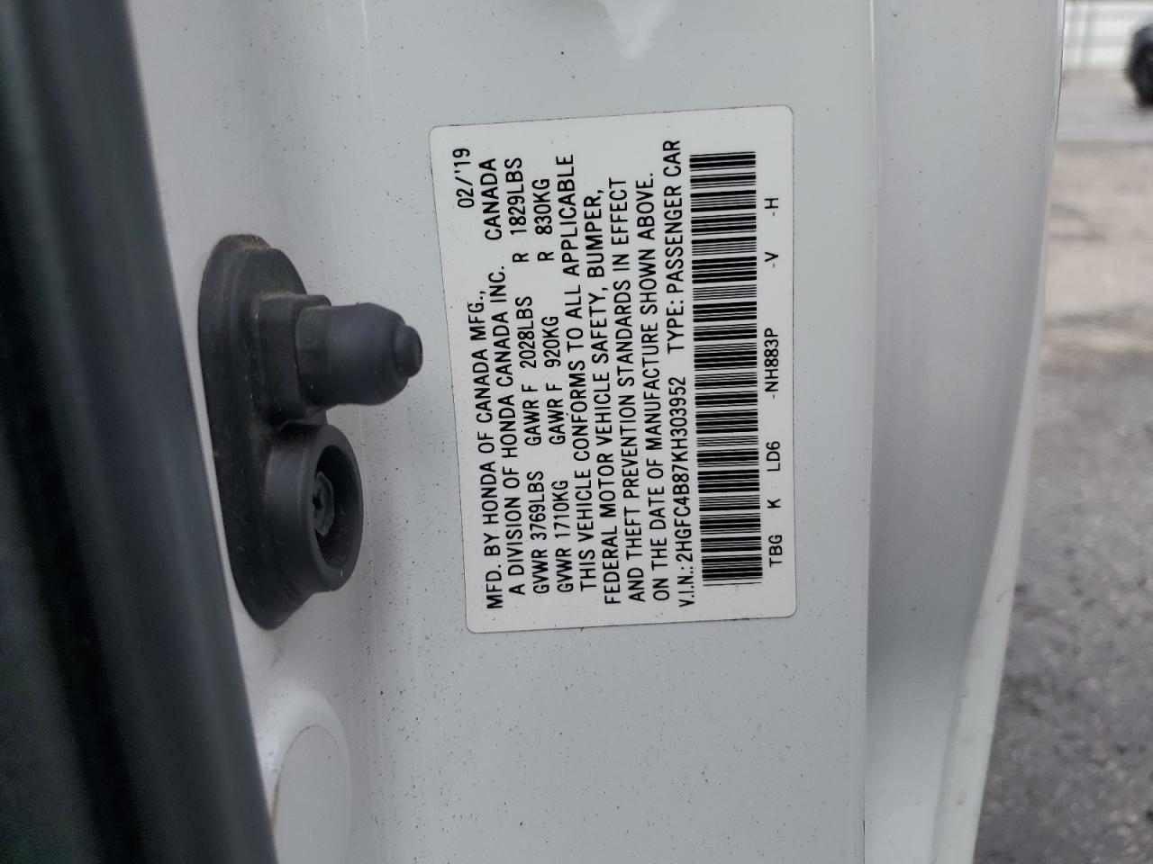 2019 HONDA CIVIC